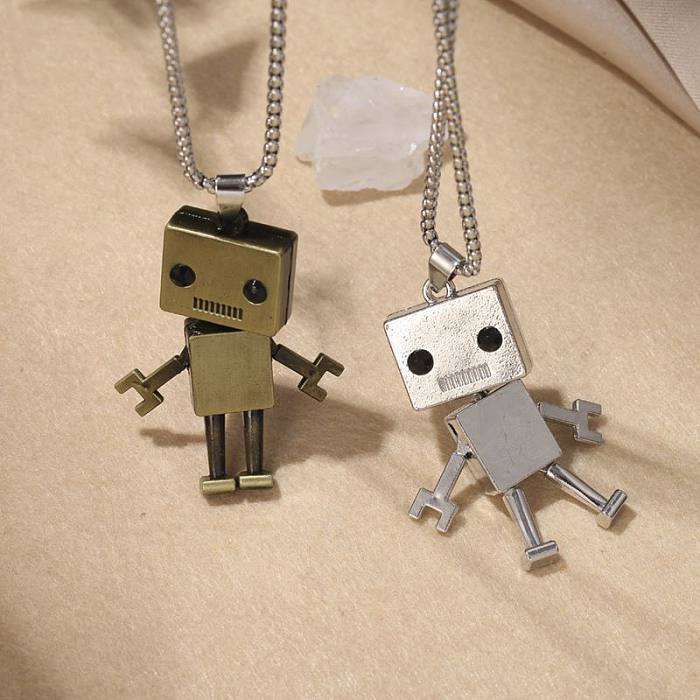 Hip-Hop Robot Stainless Steel Three-dimensional Pendant Necklace 1 Piece