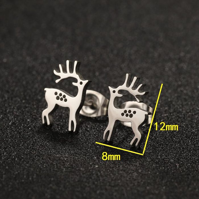 1 Pair Casual Simple Style Elk Plating Hollow Out Stainless Steel  Ear Studs