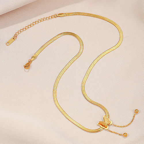 Luxurious Butterfly Stainless Steel  Gold Plated Necklace In Bulk