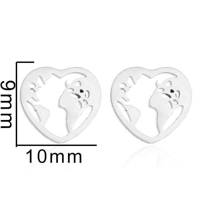 1 Pair Simple Style Heart Shape Irregular Polishing Plating Stainless Steel  18K Gold Plated Ear Studs