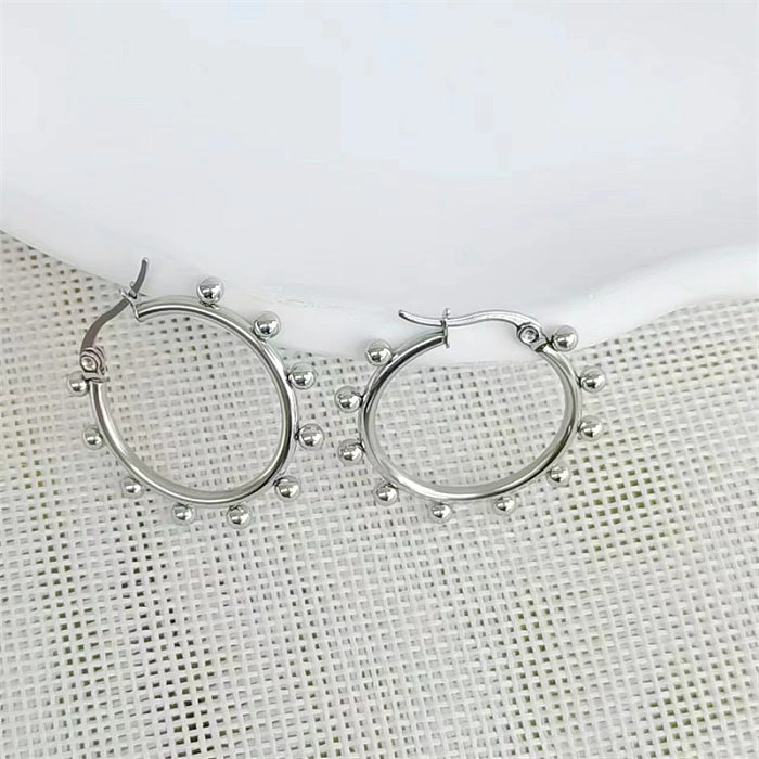 1 Paar geometrische Ohrringe im INS-Stil mit Edelstahlbeschichtung