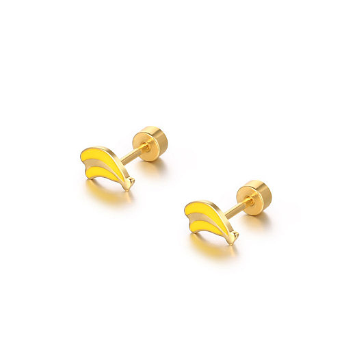 Simple Style Banana Stainless Steel Plating Ear Studs 1 Piece