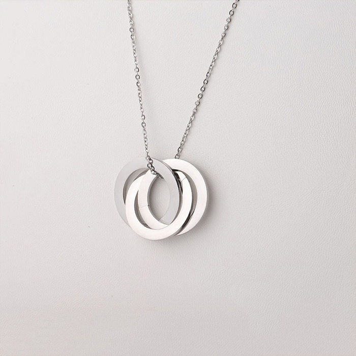 Casual Simple Style Circle Stainless Steel  Plating Necklace
