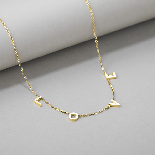 Casual Simple Style Letter Stainless Steel  Polishing Plating Gold Plated Necklace