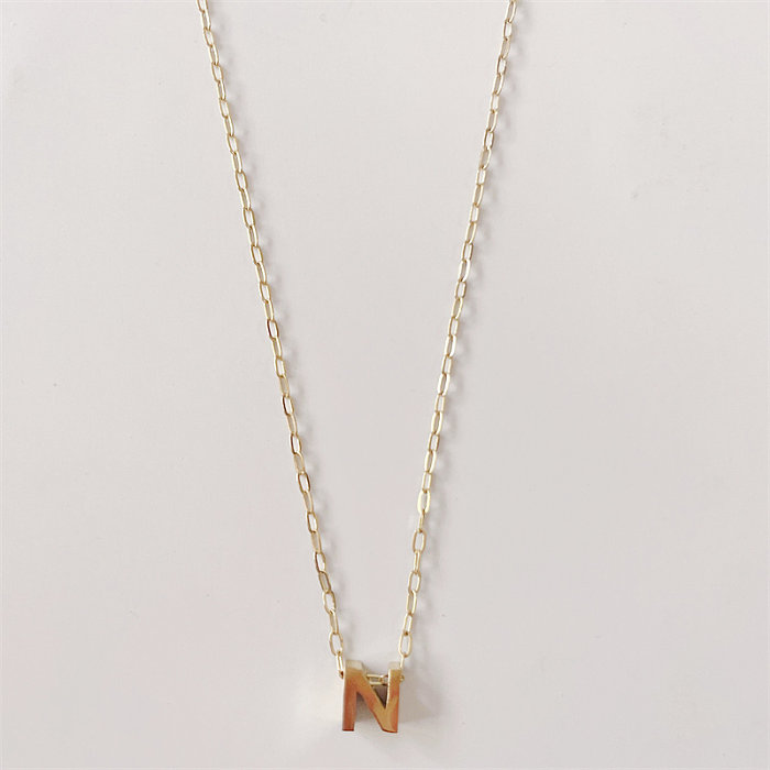 Casual Classic Style Streetwear Letter Stainless Steel Plating 14K Gold Plated Pendant Necklace