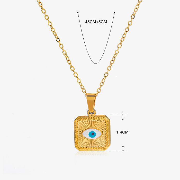 Sweet Heart Shape Eye Stainless Steel  Stainless Steel Plating Pendant Necklace
