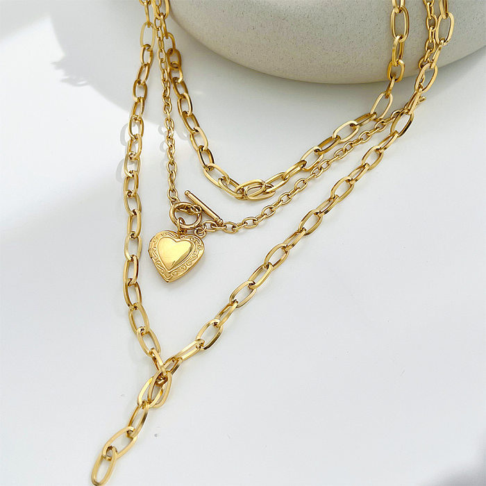 Luxurious Heart Shape Stainless Steel  Necklace Plating Stainless Steel  Necklaces