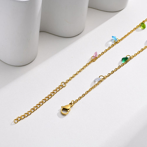 IG Style Simple Style Oval Stainless Steel  Gold Plated Zircon Necklace In Bulk