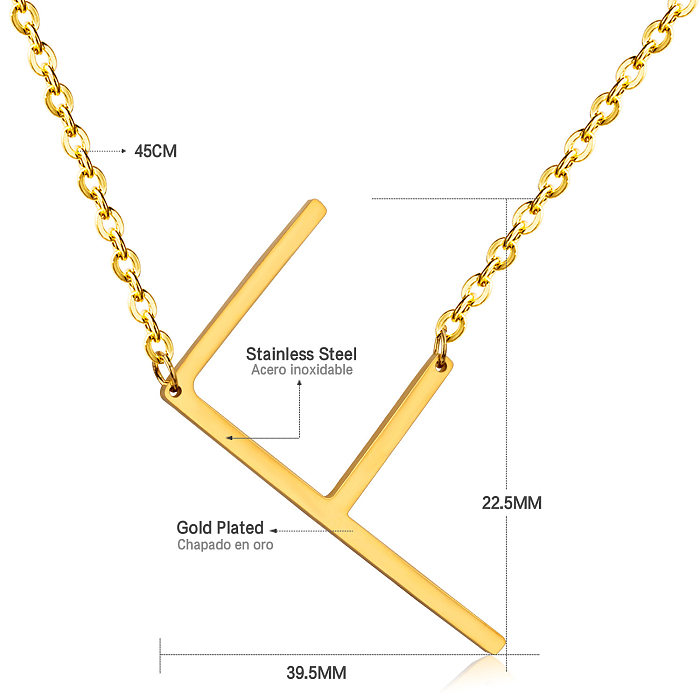 Fashion Letter Stainless Steel  Plating Necklace