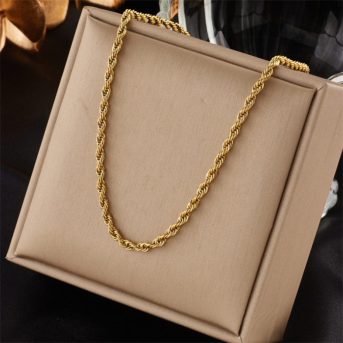 Fashion Solid Color Stainless Steel Chain Necklace 1 Piece