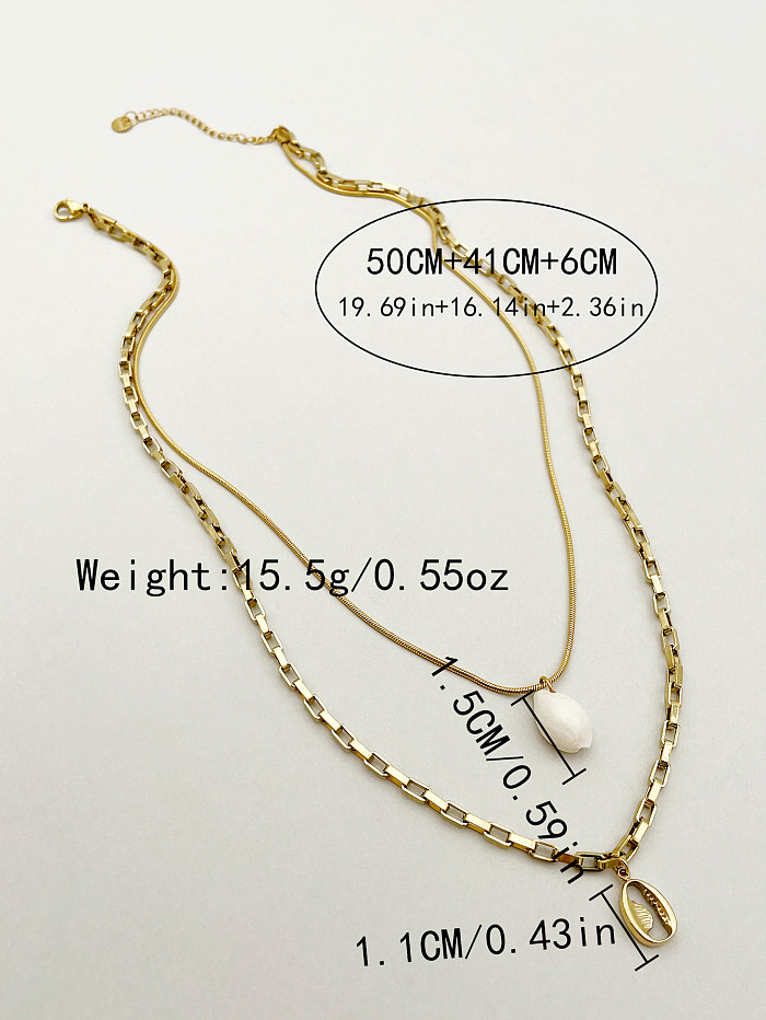 Elegant Heart Shape Stainless Steel  Beaded Plating Gold Plated Necklace