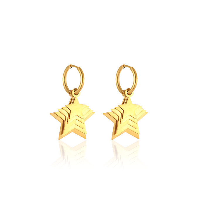 1 Paar elegante, süße Pentagramm-Ohrringe aus Edelstahl
