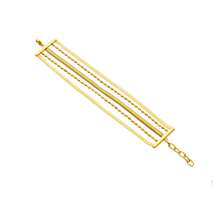 Wholesale Retro Solid Color Titanium Steel Plating Chain 18K Gold Plated Bracelets
