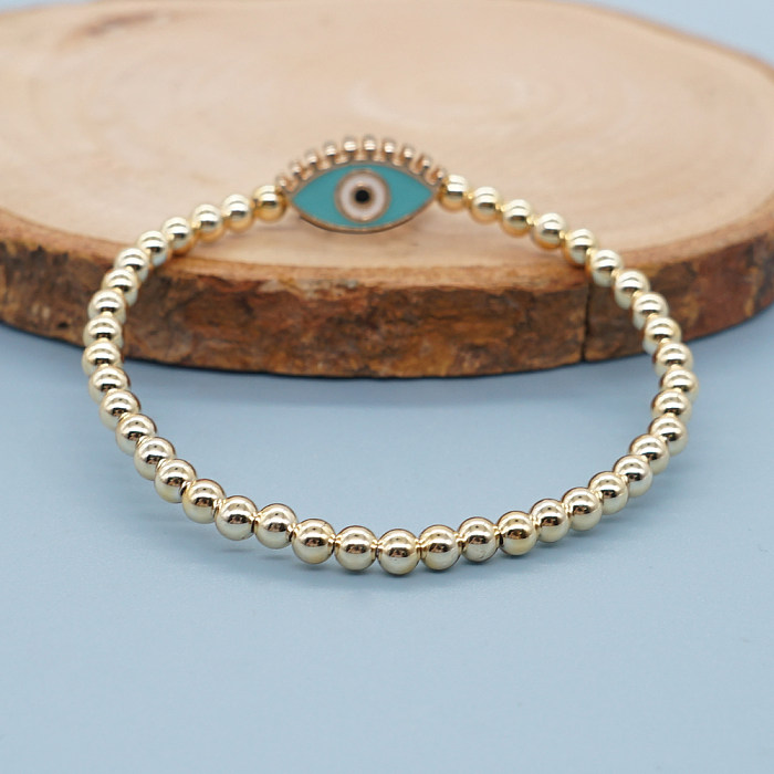 1 pièce de bracelets de perles en acier inoxydable Fashion Eye