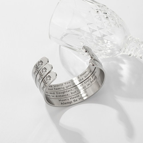 Bracelet en acier titane avec lettre de Style classique et simple, en acier inoxydable, en vrac
