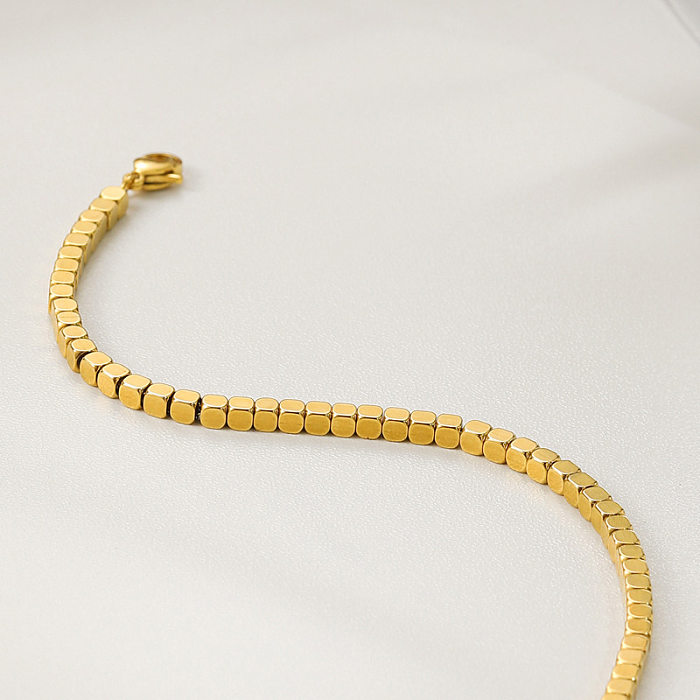 Bracelets en acier au titane carré de style simple Bracelets en acier inoxydable