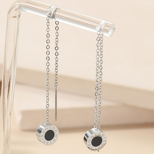 1 Pair Casual Elegant Simple Style Number Inlay Stainless Steel Acrylic Ear Line