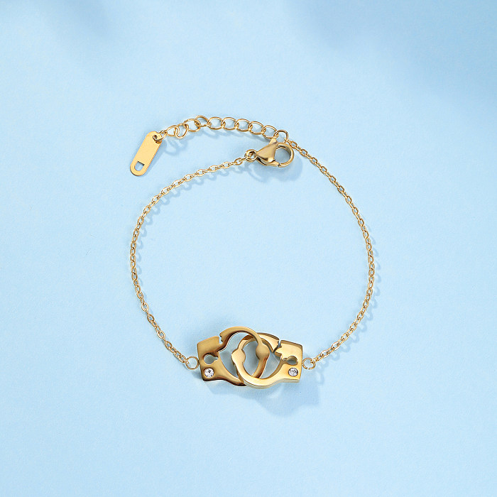 IG Style Casual Simple Style Handcuffs Stainless Steel Plating 18K Gold Plated White Gold Plated Bracelets