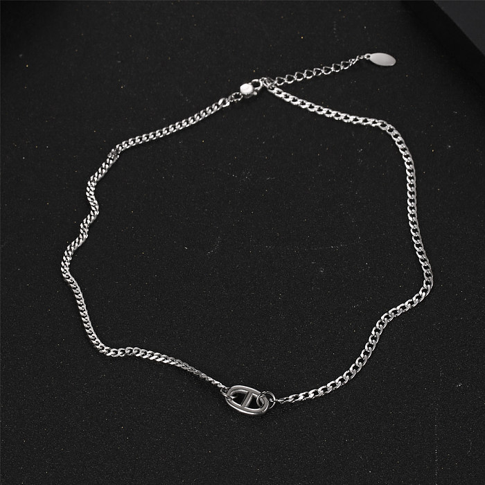 IG Style Simple Style Solid Color Stainless Steel Necklace
