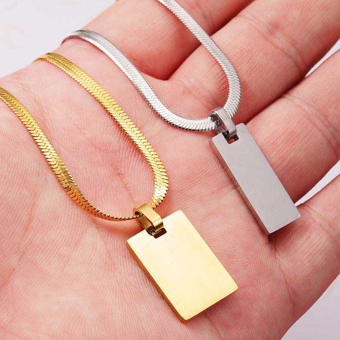 Streetwear Geometric Stainless Steel  Gold Plated Silver Plated Pendant Necklace In Bulk