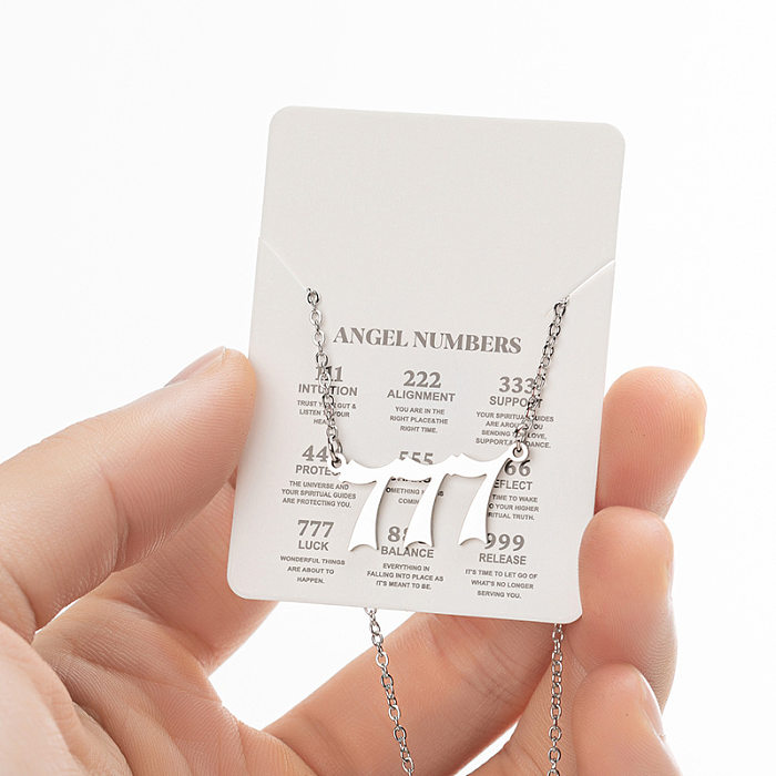 Simple Style Number Stainless Steel  Plating Pendant Necklace