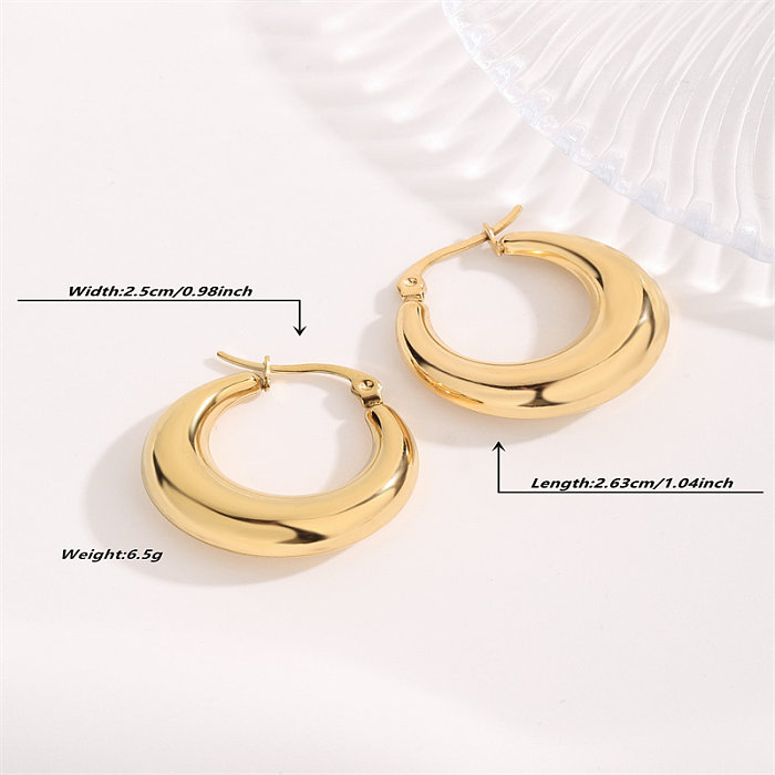1 Pair Casual Basic Geometric Plating Stainless Steel 18K Gold Plated Earrings