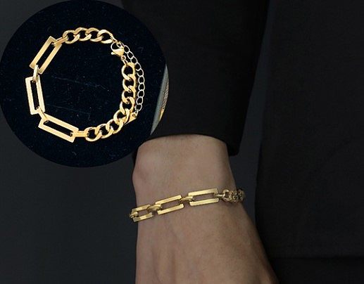 Bracelets plaqués en acier titane Lotus à la mode, 1 pièce