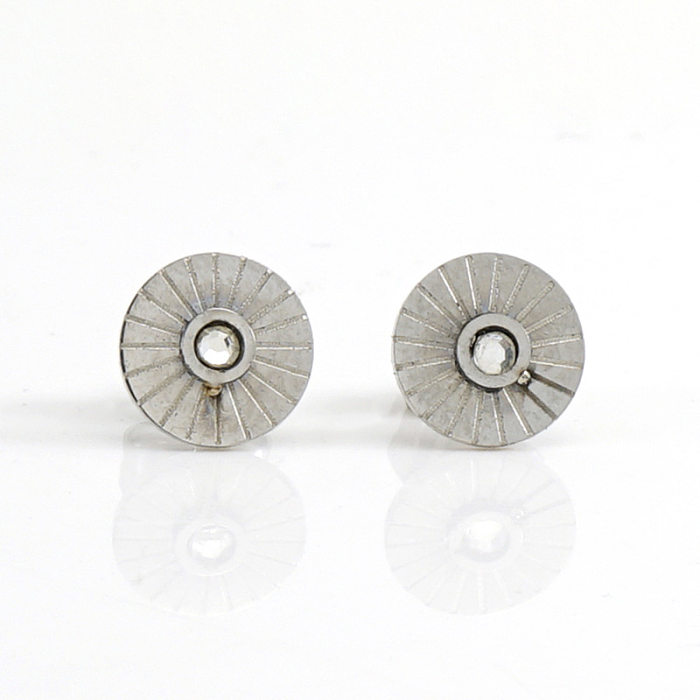 Clous d'oreilles géométriques en acier inoxydable, Style Simple, placage de strass, 1 paire