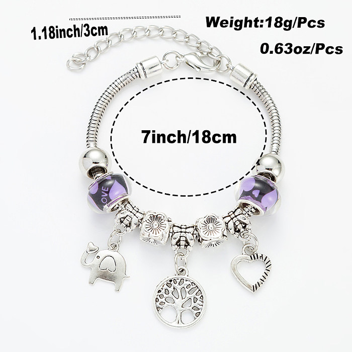 Fashion Tree Heart Shape Elephant Titanium Steel Plating Bracelets