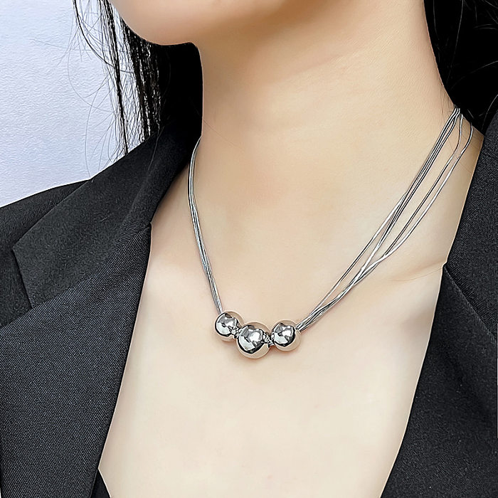 Streetwear-Halsketten mit geometrischer Edelstahlbeschichtung
