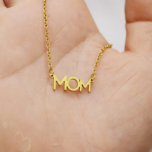 MAMA Letter Stainless Steel  Stainless Steel Plating Necklace