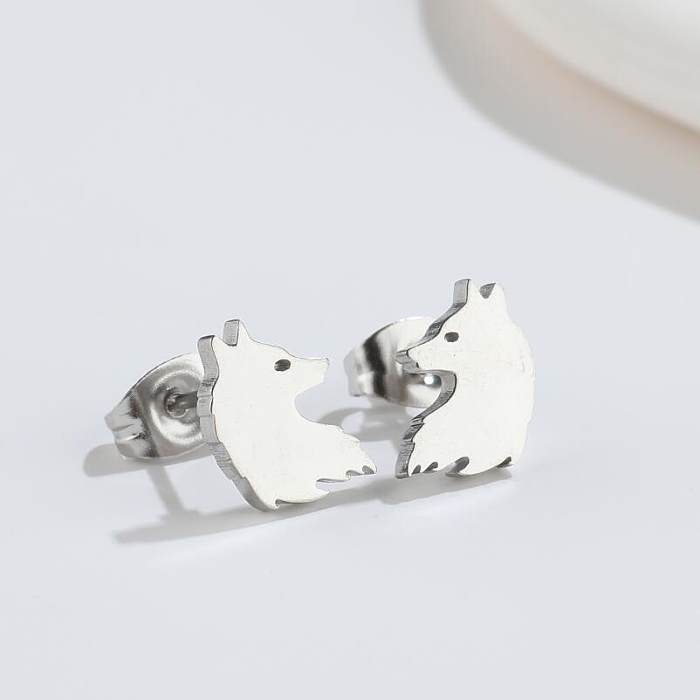 1 Pair Simple Style Animal Stainless Steel Ear Studs