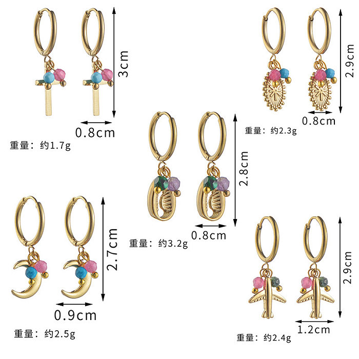 Fashion Geometric Cross Earrings Women's Stainless Steel Earrings Wholesale