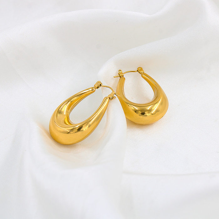 1 Pair Fashion U Shape Stainless Steel  Plating Earrings