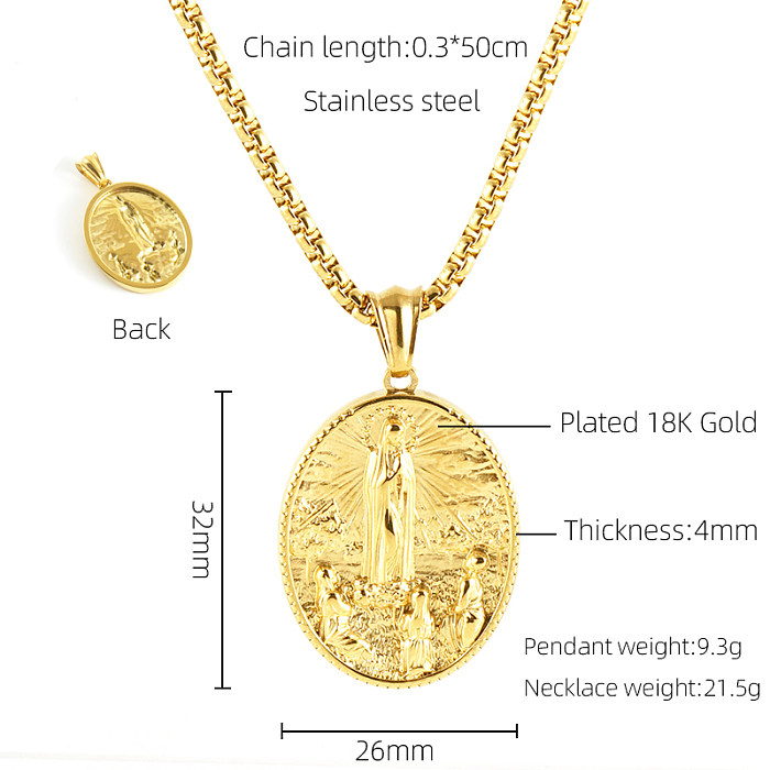 1 Piece Fashion Portrait Stainless Steel  Plating Three-dimensional Pendant Necklace