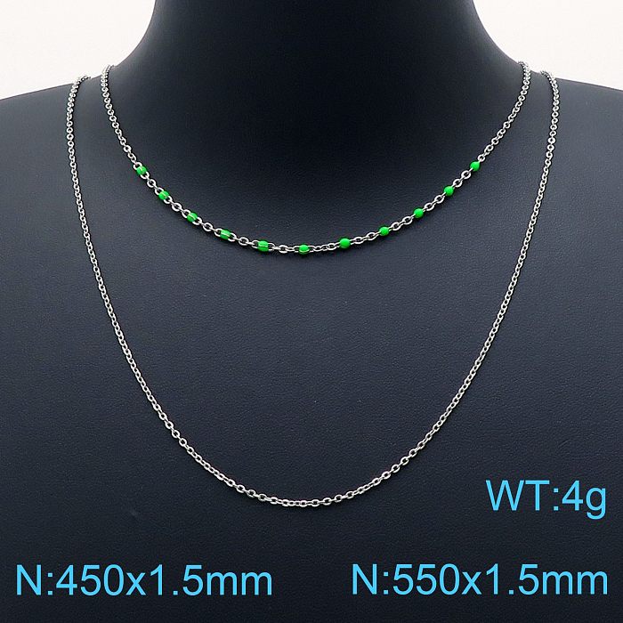 Simple Style Geometric Stainless Steel Plating Resin Layered Necklaces 1 Piece