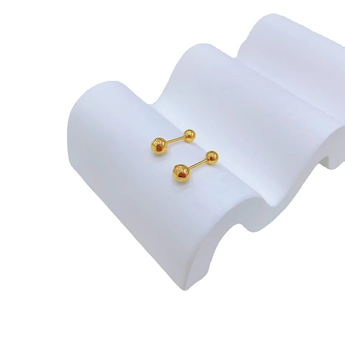 1 par de brincos de orelha banhados a ouro de aço inoxidável cor sólida estilo simples
