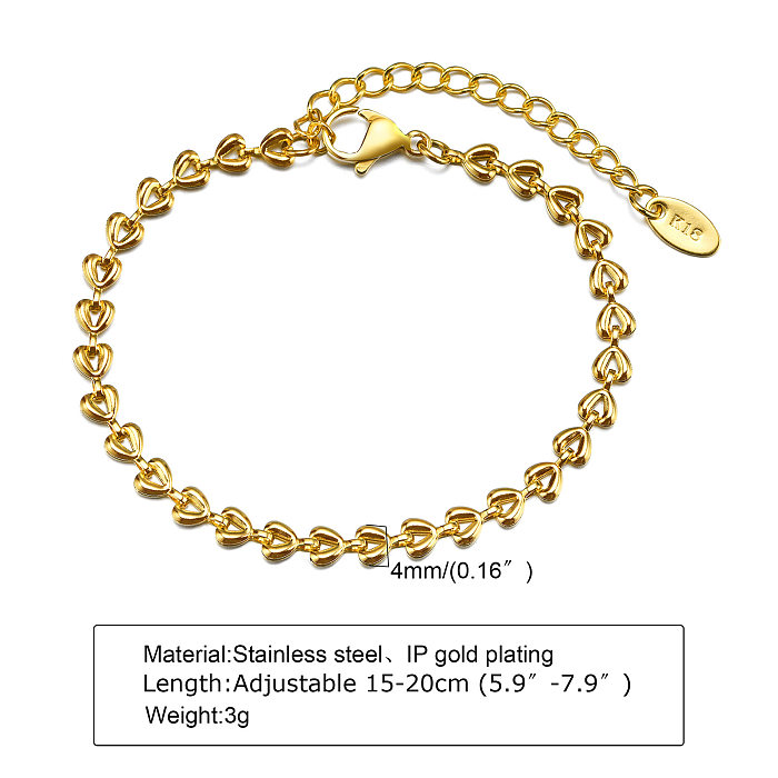Retro Streetwear Tree Stainless Steel 18K Gold Plated Bracelets In Bulk