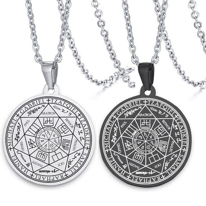 Retro Totem Symbol Stainless Steel  Pendant Necklace Keychain