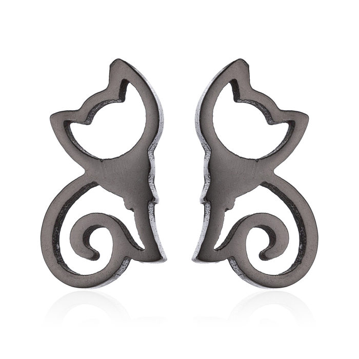1 Pair Fashion Butterfly Stainless Steel Ear Studs
