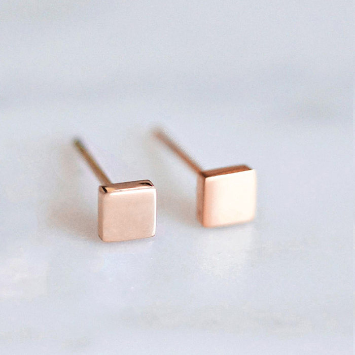 Petites boucles d'oreilles simples en acier inoxydable, carrées à la mode, Mini boucles d'oreilles, vente en gros de bijoux