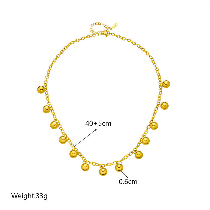 Casual Simple Style Ball Stainless Steel Plating 18K Gold Plated Necklace
