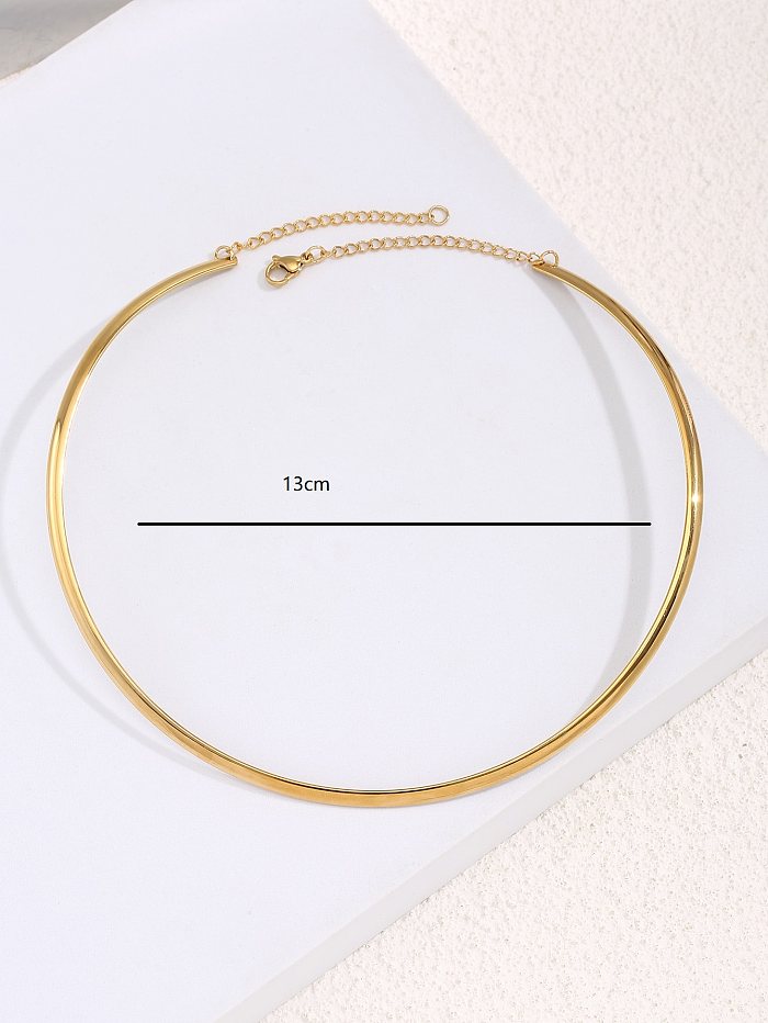 Fashion Creative Simple Ornament Stainless Steel  18K Gold Necklace