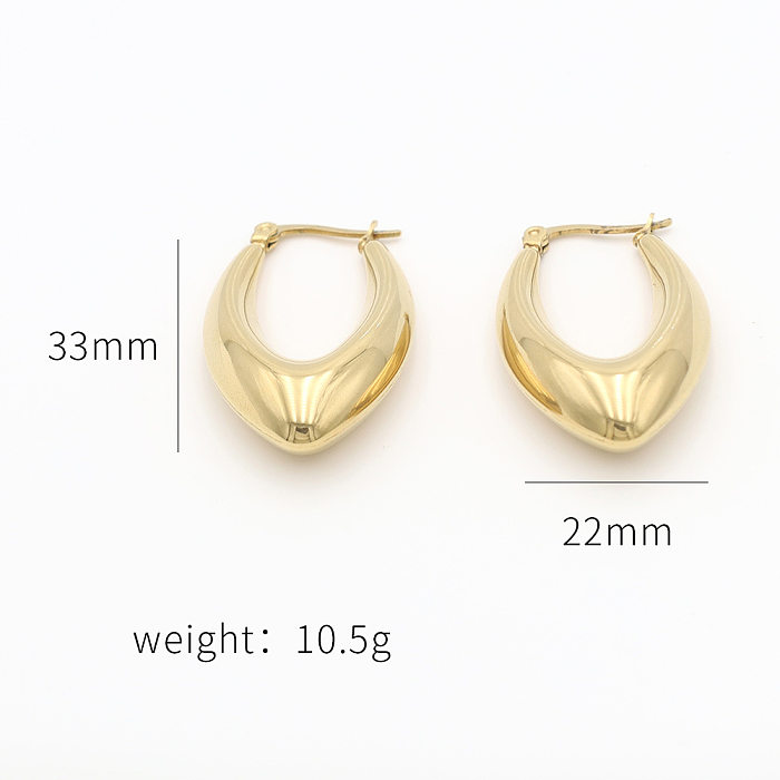 1 Pair Simple Style C Shape U Shape V Shape Stainless Steel  Plating Earrings