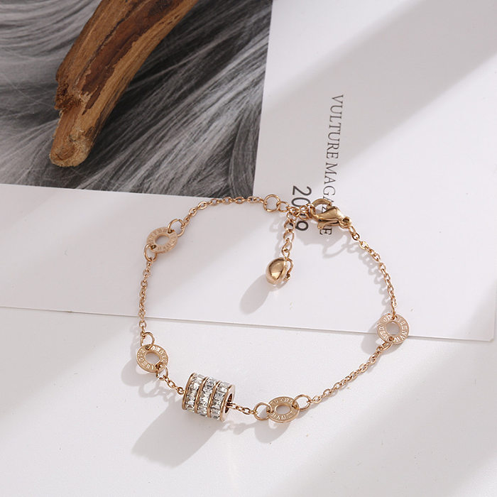 Bracelets en Zircon incrustés d'acier et de titane en forme de cœur arc-en-ciel Streetwear