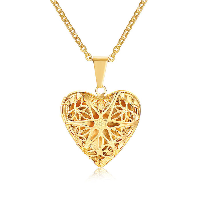 Fashion Heart Shape Stainless Steel Necklace Plating Stainless Steel  Necklaces