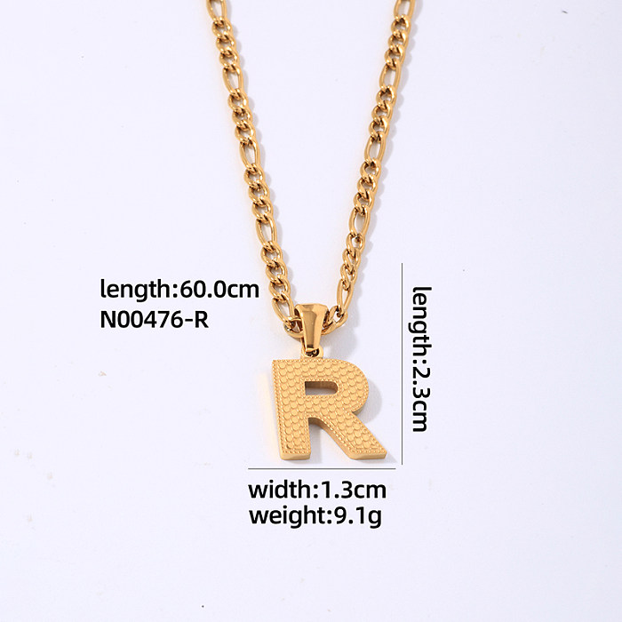 Hip-Hop Simple Style Roman Style Letter Stainless Steel Polishing Plating Gold Plated Pendant Necklace
