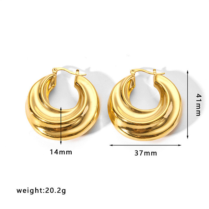 1 Pair Simple Style Solid Color Stainless Steel  Plating Gold Plated Earrings