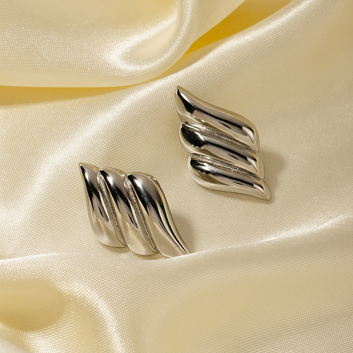 1 Pair IG Style Vintage Style Solid Color Plating Stainless Steel  Hoop Earrings