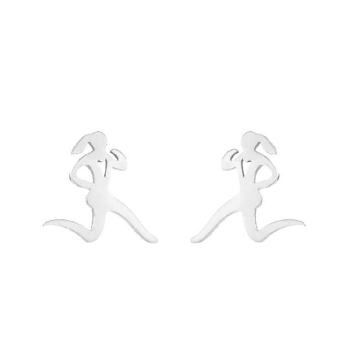 1 Pair Fashion Geometric Stainless Steel Plating Ear Studs